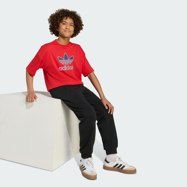 Red Oversize Trefoil Tee