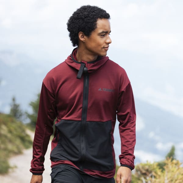 Bordeaux Terrex Tech Fleece Lite Hiking Capuchonjack