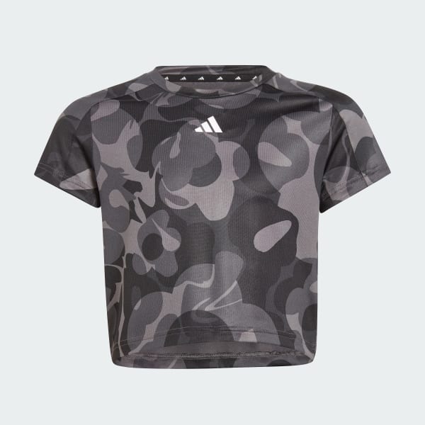 Μαύρο Essentials AEROREADY Seasonal Print Crop Tee Kids
