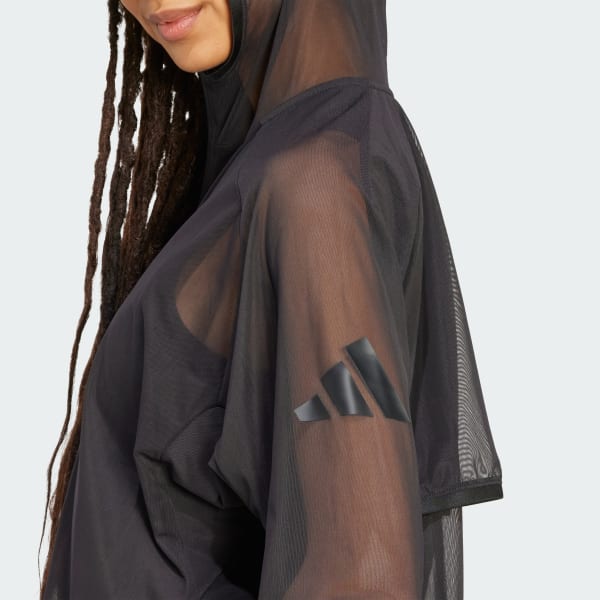 ルーズフィット【ADIDAS】Soft Luxe Mesh Full Length ZipHoodie adidas Soft Lux Mesh Full-Zip Hoodie - Black | Free Shipping