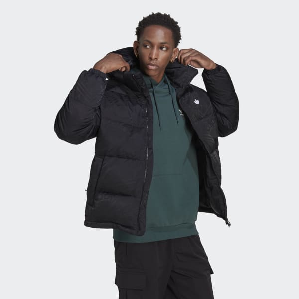 Czerń adidas Rekive Down Regen Hooded Puffer Jacket NQ364
