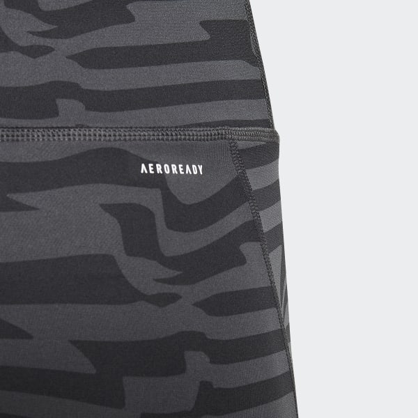 Grau AEROREADY Allover Print Optime High-Rise 7/8 Pocket Kids Leggings
