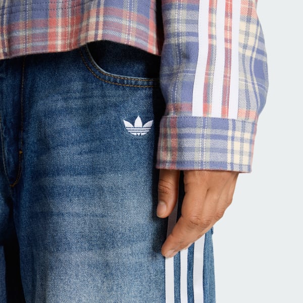 ADIDAS ORIGINALS LOOSE DENIM DESTRESSED Pants - Blue | Free