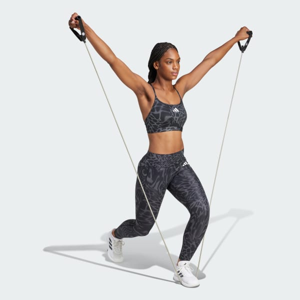 Negro Sujetador Aeroreact Training Light Support 3 bandas