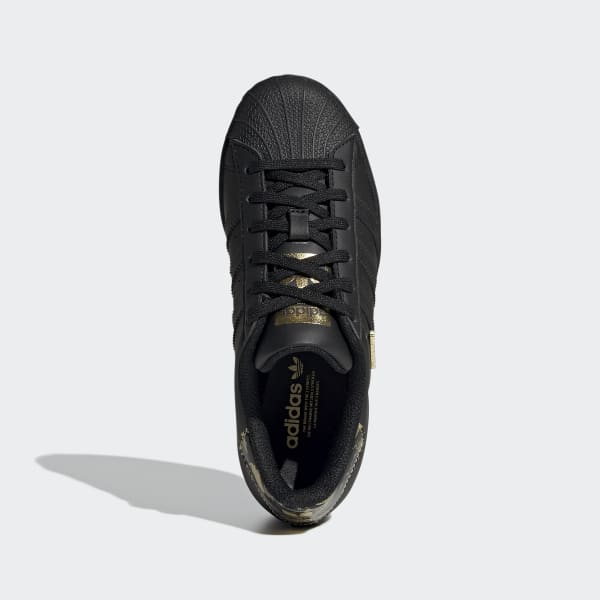 Kids' adidas Superstar Shoes Black Gold H03992