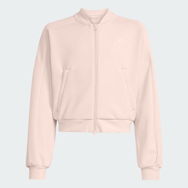 Rozowy BLUZA DRESOWA FUTURE ICONS 3 STRIPES FULL ZIP