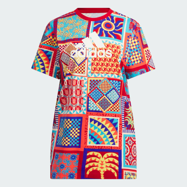 Azul Vestido Slim adidas x FARM Rio (Plus Size)
