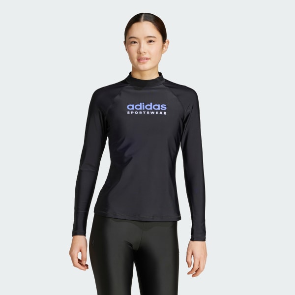 Noir Rashguard à manches longues