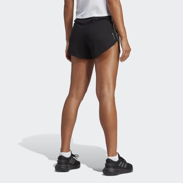 adidas Run Icons 3-Stripes Low Carbon Running Shorts - Black | adidas UK