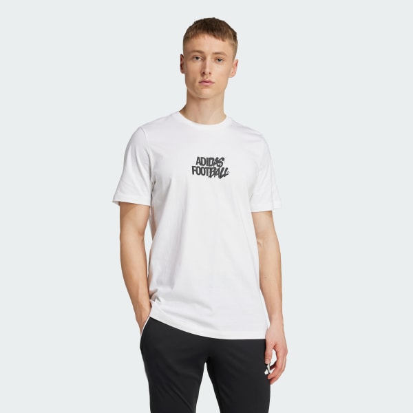 Hvit Football Tango History Graphic T-skjorte