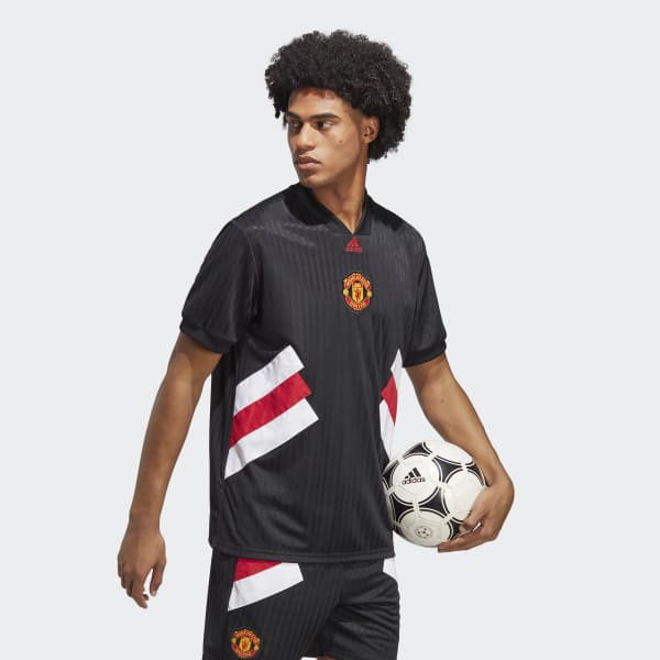 Adidas Manchester United 2022 Icon Black Jersey, Men's, Large