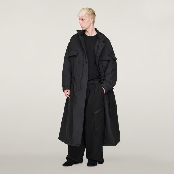 Black Y-3 Padded Hooded Parka
