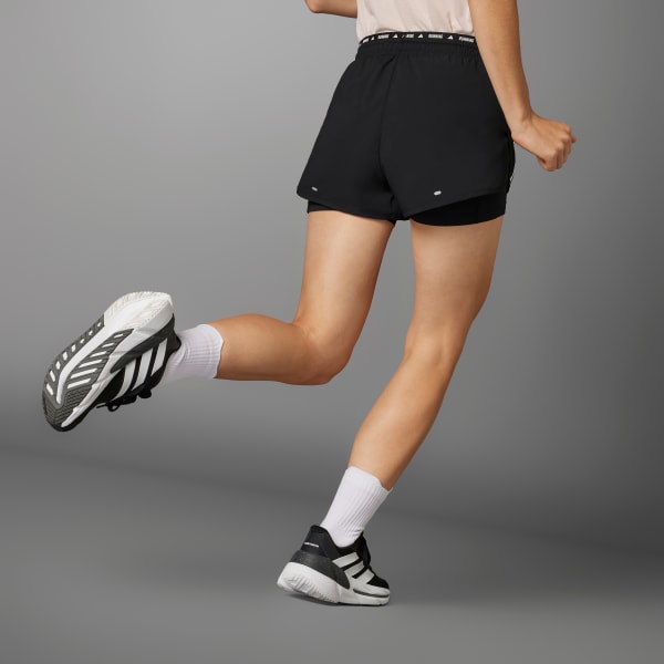 Siyah Own the Run 3-Stripes 2-in-1 Şort
