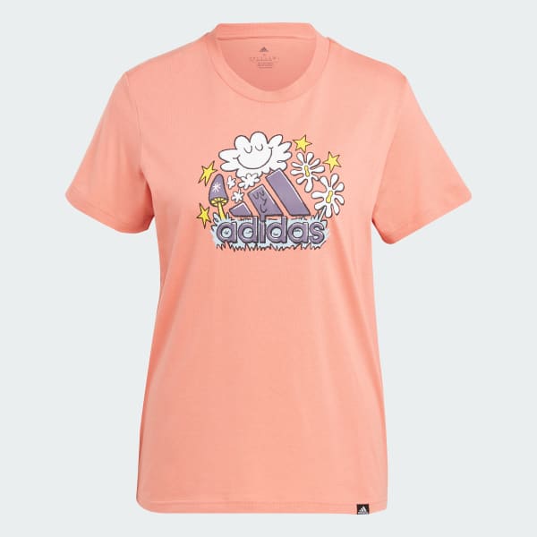 Rojo Camiseta Doodle Graphic