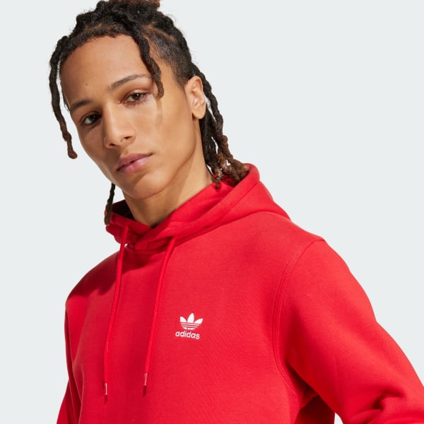 国内即発セレブ愛用adidas TREFOIL HOODIEユニセックスパーカー adidas Trefoil Essentials Hoodie - Red | Free Shipping with