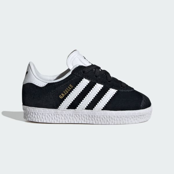 noir Chaussure Gazelle Comfort Closure Lacets Élastiques Enfants