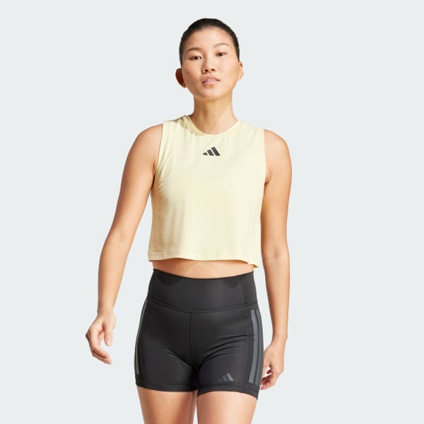 Żolty Koszulka Power 3-Stripes Boxy Tank