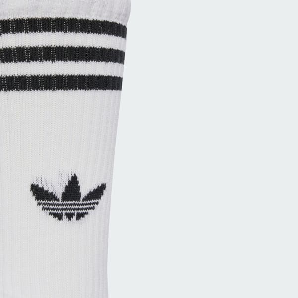 Blanc Chaussettes mi-mollet 3 bandes (3 paires)