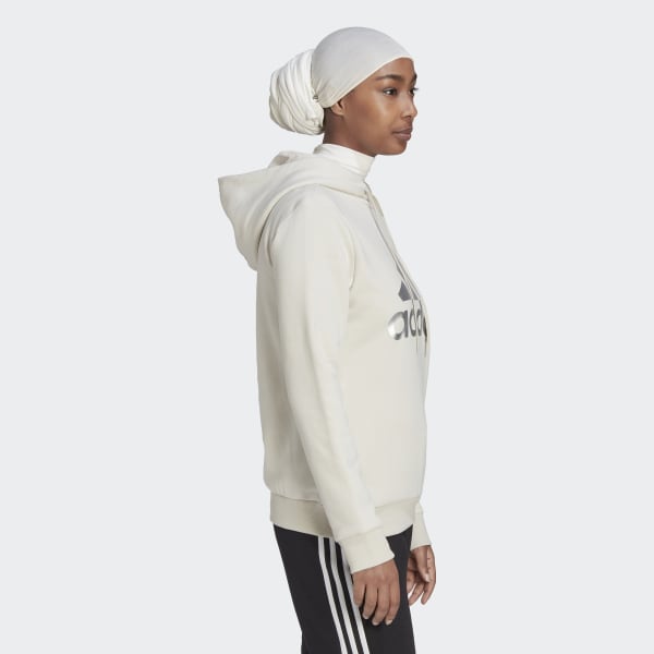 bézová Mikina s kapucňou LOUNGEWEAR Essentials Logo Fleece