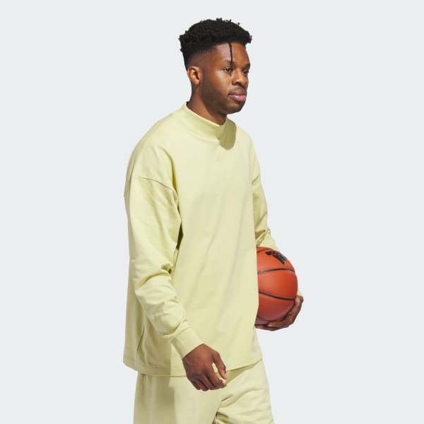Amarillo Camiseta Basketball Manga Larga (Unisex)
