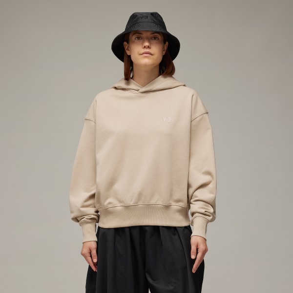 Brown Y-3 French Terry Boxy Hoodie