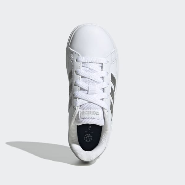 White Grand Court Lifestyle Tennis Lace-Up Shoes LKK25