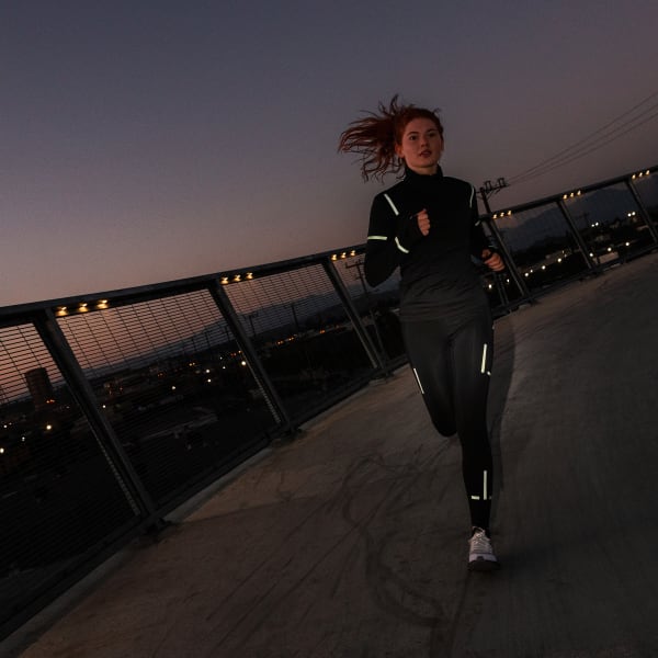 Noir Haut à manches longues de running X-City Reflect At Night