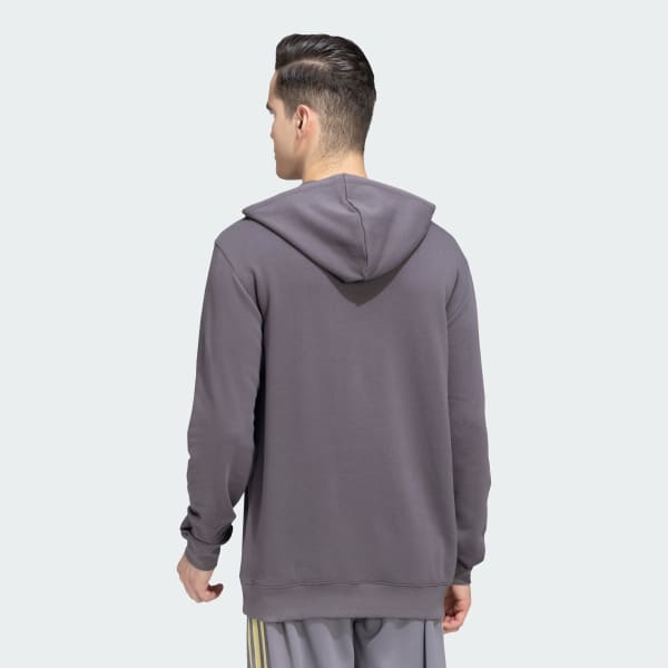 Grey Trefoil Essentials Hoodie French Terry