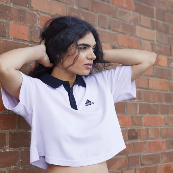 Camisa Polo Cropped Piqu