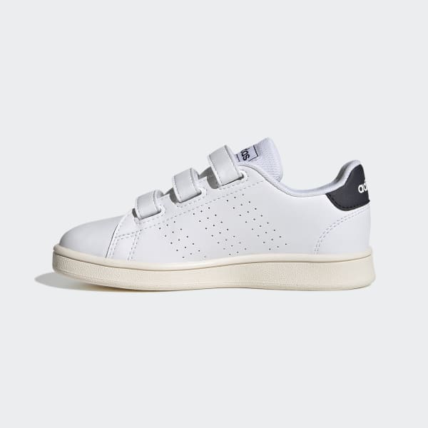 White Advantage Court Lifestyle Hook-and-Loop Shoes