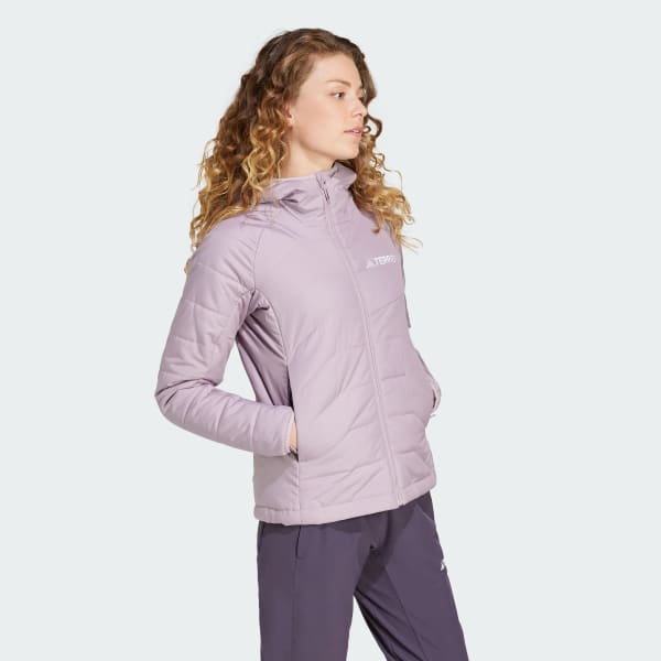 Morado Chaqueta Térmica Terrex Multi Sintética con Capucha