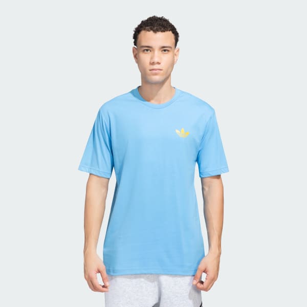 Blue adidas Originals Trefoil Doodle Tee