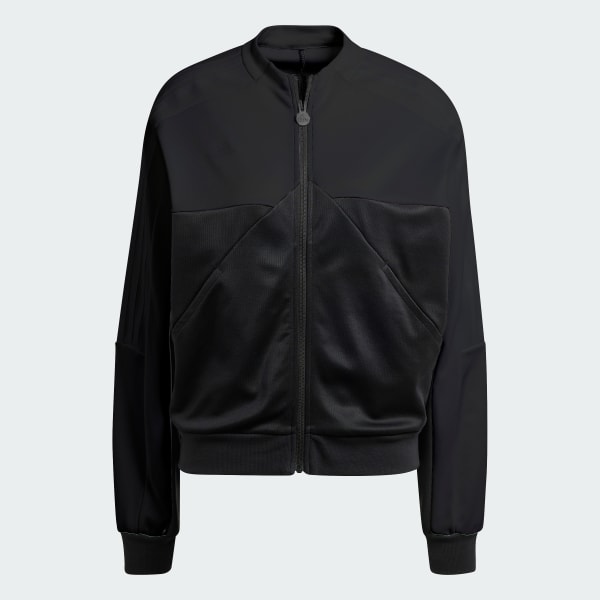 Black on black adidas track jacket on sale