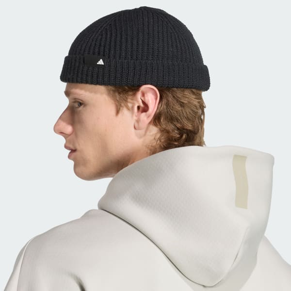 Svart Fisherman Beanie