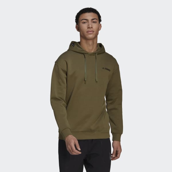 Verde Polera con Capucha Terrex Logo Estampada VS787