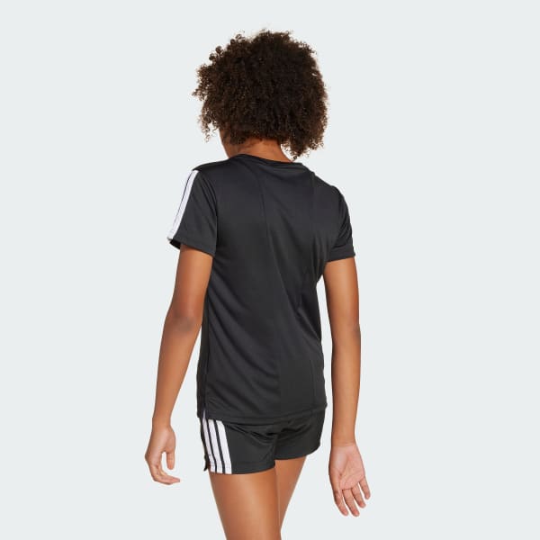 Negro Polera Training Essentials 3 Rayas Niños