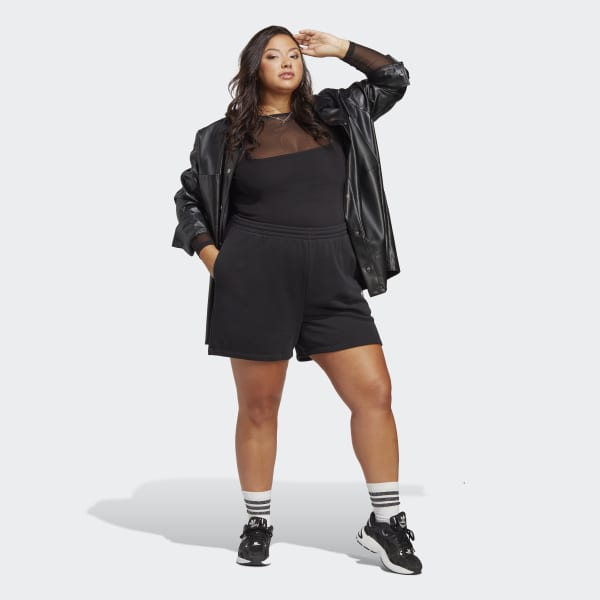 Black Adicolor Essentials French Terry Shorts (Plus Size)