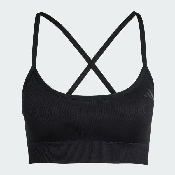 Noir Brassière de training matelassée maille Essentials Maintien léger