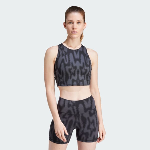 Negro Polera sin mangas Yoga Studio Printed