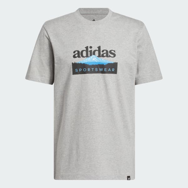 Grey Sportsman Mountain Graphic T-Shirt