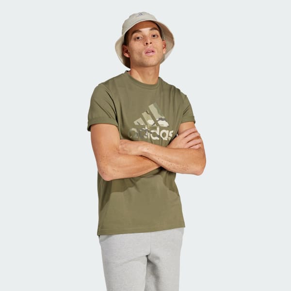 Green Camo Badge of Sport Graphic Tee