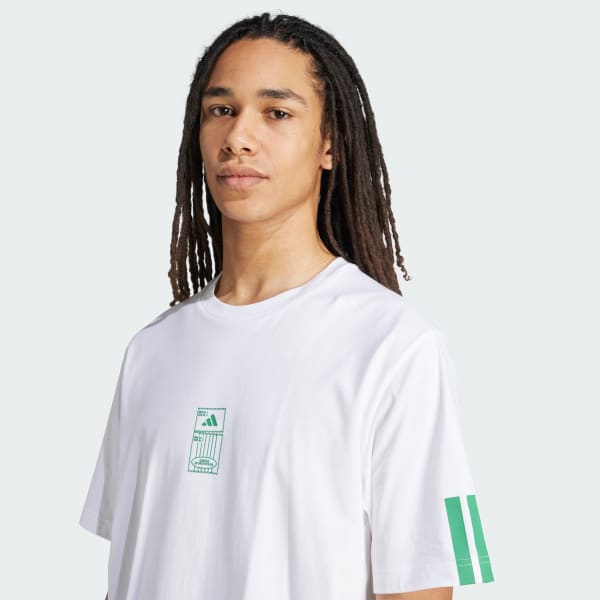 adidas Stadium Ticket Loose Graphic Tee - White | Free