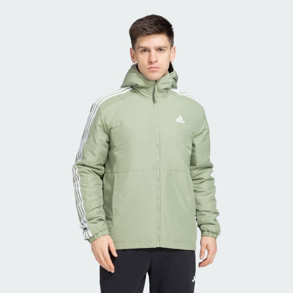 adidas ESSENTIALS 3-STRIPES INSULATED JACKET Green adidas India