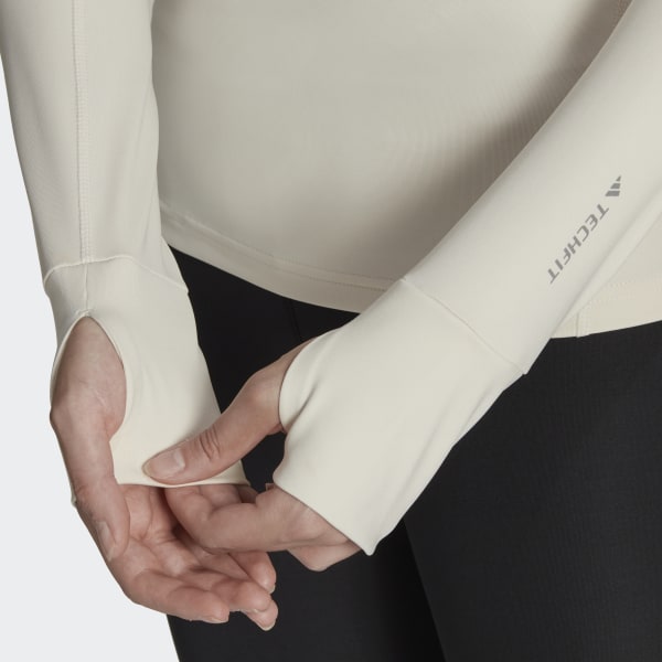 Beige Techfit AEROREADY Warm Training Sweatshirt TB502