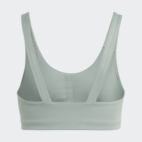 adidas Performance ALPHA - High support sports bra - silver  green/white/green - Zalando.de