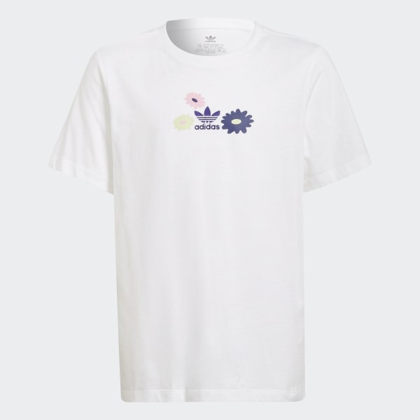 Branco Camiseta Flower Print GE565