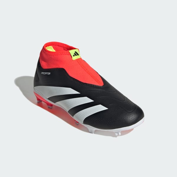 Negro Zapatos de fútbol Predator 24 League Terreno Firme Sin Cordones