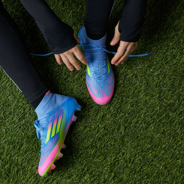 adidas F50 Elite Mid-Cut Firm Ground Cleats - Blue | Free