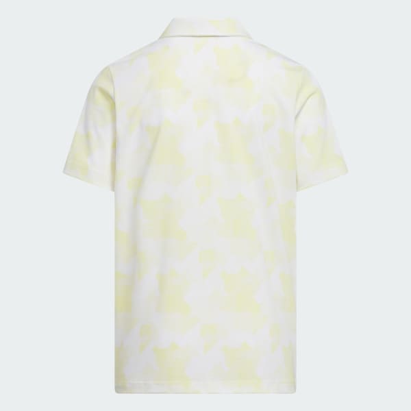 White Printed Scripted Polo Shirt Kids