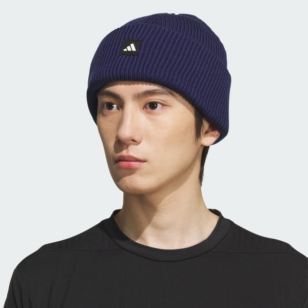 Blue Men's Premium Cuff Fold Beanie